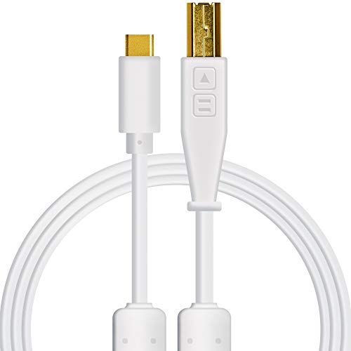 Chroma Cables: Audio Optimized USB-C to USB-B Cable with 56K Resistor (White)