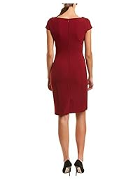 Tahari by ASL - Vestido de manga corta para mujer, cuello plegable, color crepé