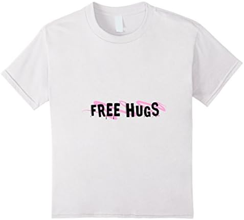 Kids Free Hugs T-Shirt. Optimist Funny Hugger Freelove Cute Tee 6 White