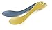 Light My Fire Spork Original 3-in-1 Camping Spoon Fork Knife Combo Reusable Travel & Camping Utensils Lunch Spork Outdoor Backpacking Hiking Picnic Utensil BPA Free, 2-Pack Yellow/Blue