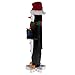 Clever Creations Black Penguin 15 Inch Traditional Wooden Nutcracker, Festive Christmas Décor for Shelves and Tables