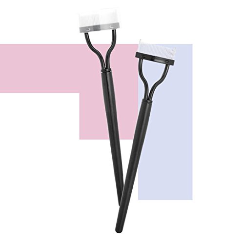 Quartly Eyelash Comb Curlers Lash Separator Mascara Lift Curl Applicator Eyebrow Grooming Metal Brush Tool Makeup Kit (A)