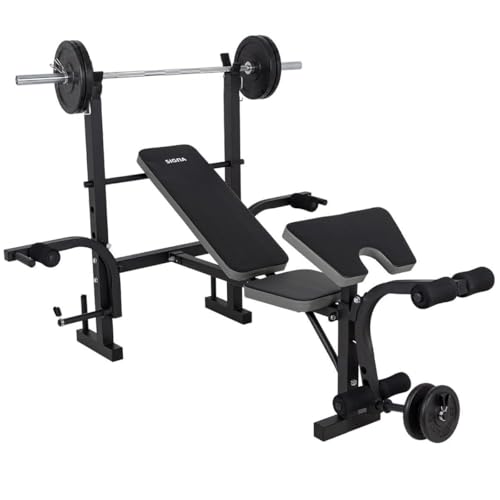 SIGNA Banco De Ejercicio Universal Fitness Multiposicion Banco De Pesas GYM En Casa Plegable Y Ajustable De Entrenamiento Pecho Brazo Abdomen Fitness (No Incluye Barra Ni Pesas)
