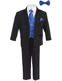 Toddler Teen Boy GRAY Elegant Wedding Birthday Sweet 16 Tuxedo Suit 5-Piece Set