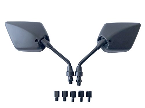 Motobiker 1Pair Motorcycle Mirror Motorbike E-bike Rear View Side Mirrors -Includes Conversion Adapter Kit to 8mm -10mm - Universal For Honda/Kawasaki/Suzuki/Yamaha/KTM Black