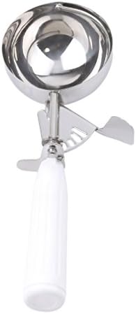 OrliverHL Professional Stainless Steel Ice Cream Scoops Cake Trigger Cookie Fruit Scoop Scoopers Gift for Kids Families,White,Large
