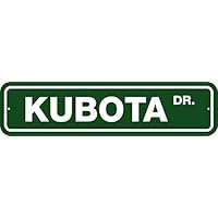 XCVBN CWSY Tin Metal Sign Kubota Dr Street Tractor Lawn Farm Diesel Engine Mower Grass Home Decoration Thanksgiving Christmas Wall Art Stickers 8x12 inches