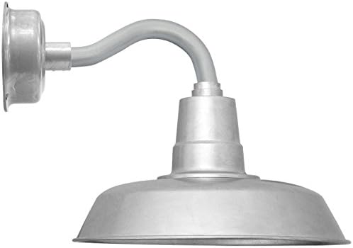 Cocoweb 12" Oldage LED Gooseneck Wall Sconce Light with Chic Arm in Galvanized Silver - BOAW12GA-102V