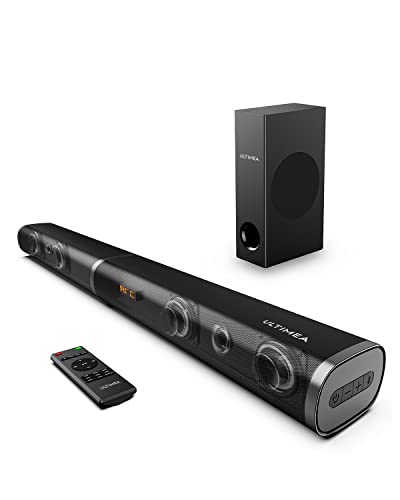 ULTIMEA 190W Soundbar per TV con Subwoofer da 5,25", Bassi Potenziati, Barra Sonora 2.1 Canali, 6 Modalità EQ, Bluetooth Sound Bar per TV, Ingresso ARC, Ottico, AUX, USB, Suono Cinematografico