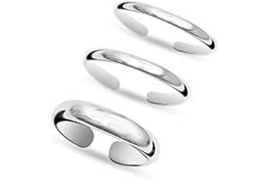 LeCalla 925 Sterling Silver Minimalist Toe Rings Set Simple Open Adjustable Toe-Rings for Women
