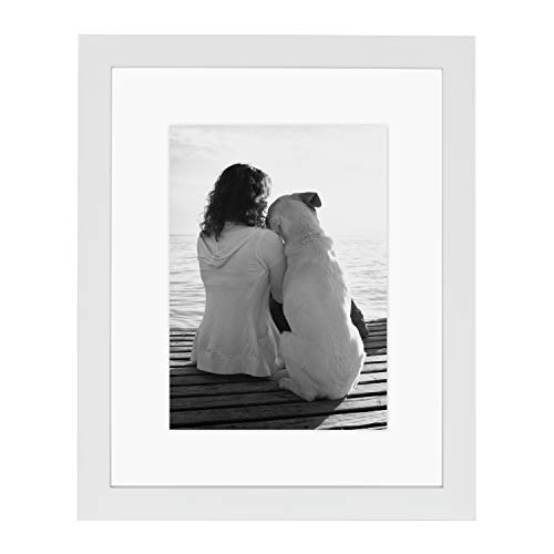 DesignOvation Modern Gallery Floating Wood Picture Frame, Set of 4, 8