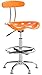 Flash Furniture Bradley Vibrant Orange and Chrome Drafting Stool with Tractor Seat