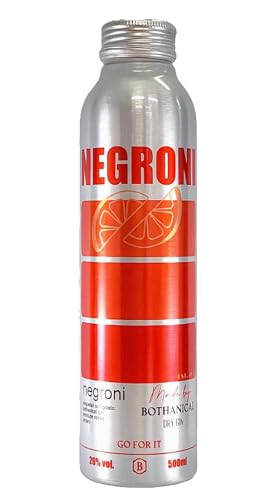Bothanical Negroni 500ml. Feito com Campari, Cinzano Rosso e gin Bothanical. Garrafa De Alumínio Sustentável.