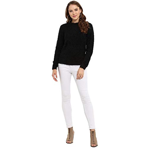 molly&michel solid round neck casual women's sweater