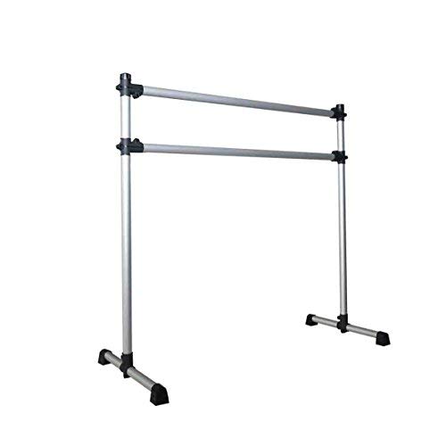 Double Ballet Barre Stretch Dance Bar 4' - Lightweight, Portable, Adjustable with Travel bag and 10 loop Stretch Strap Bundle - by Superb
