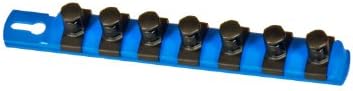 ERNST 8-Inch Socket Rail Organizer with 7 1/2-Inch Twist Lock Clips, Blue - 8409-Blue-1/2