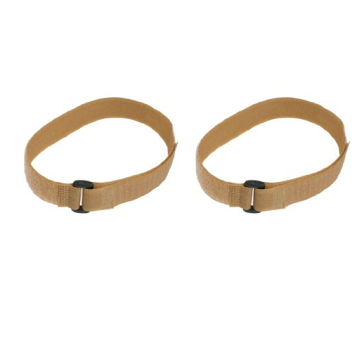 uxcell Nylon Hook Loop Closure Adjustable Yoga Mat Strap Band 50 x 2.6cm 2pcs Khaki