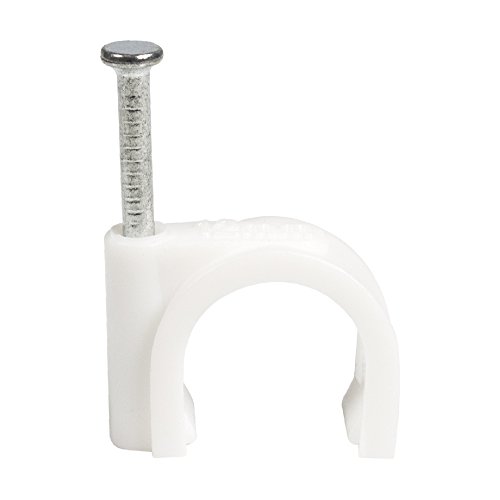 QualGear 12mm Cable Clips, White, 100 Pack, CC12-W-100-P