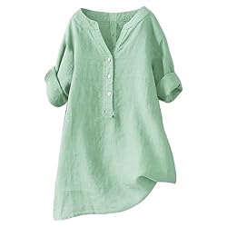 iQKA Women Plus Size Shirts, Ladies Short Sleeve