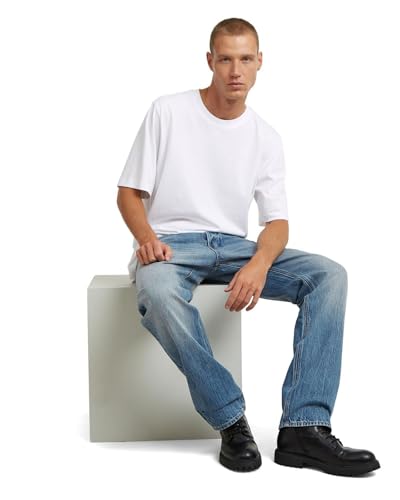G-Star Men's Dakota Regular Straight Jeans, Colour Blue, Size: Waist 36, Inseam 34