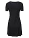 Leadingstar Women's Short Sleeve Tie Intersect V-neck A line Drape Shirt Dress