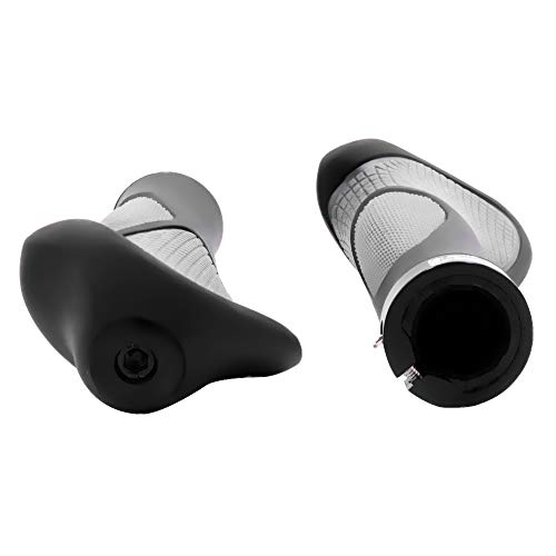 HikeGeek New Generation Bike Handlebar Grip Soft Gel Inserts Shock Resistance Ergonomics Comfort Design with G2 Screw Lock 1 Pair for Bicycle MTB XC FR Cyling (Ergonomics) - Thumbnail 3