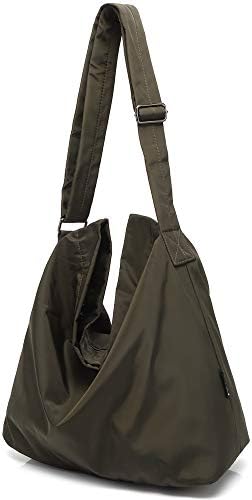 Emkeke 大きめ ショルダーバッグ レディース 斜めがけ 大容量 メッセンジャーバッグ 多ポケット ナイロン 2way トートバッグ 軽量 カジュアル 通勤 通学 旅行 無地 シンプル