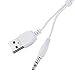 WASABI MANGO 3.5mm Aux Audio Charger USB Cable Cord Adapter for iHome IHM60 IHM61 IHM59 Mini Speaker (White)