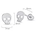925 Sterling Silver Rhodium Plated Skull Cubic Zirconia Screwback Baby Girls Earrings
