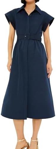 Theory Women's Short-Sleeved Button Down Midi Dress, White, 12 at Amazon  Women's Clothing store