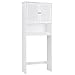 Giantex Over-The-Toilet Storage Cabinet, 3-Tier Freestanding Bathroom Rack w/Slat-Door Cabinet & 3-Position Adjustable Shelf, Space-Saving Storage Organizer for Bathroom, Washroom, Laundry Room