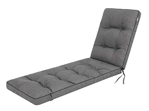 HOBBYGARDEN Auflagen für Deckchair, Liegenauflage, Gartenliege Auflage 201x55x8 cm Bequeme Polsterauflage für Sonnenliege, Rastplatz, Liegestuhl, Kissen in Anthrazit – Bild 3