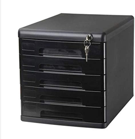 MIAOLULU Storage Bins Five-story Desktop Drawer Office File Cabinet,Black