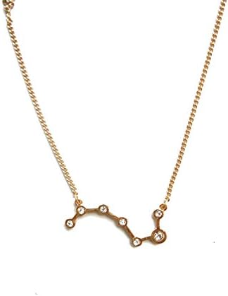 Big Dipper Constellation Star Stars Necklace Gold Tone Crystal Pendant