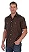 Gioberti Mens Casual Western Solid Short Sleeve Shirt with Pearl Snaps, Brown, X Large