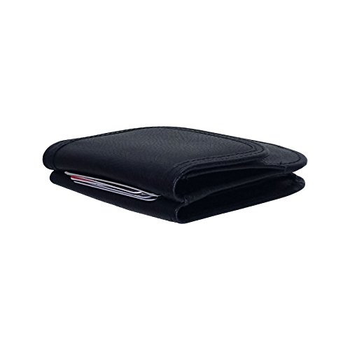 TAXI WALLET Black Small LEATHER Minimalist Front Pocket Card Wallet for Men Coin Pouch