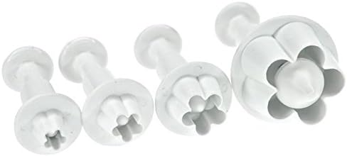 Toeiwow Shop 4Pcs/Set Plum Flower Plunger Fondant Mold Cutter Sugarcraft Cake tools Decorating Christmas Cake Decorating Tools