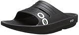 OOFOS Women's OOlala Slide Sandal, Black, 6 M US Women / 4 M US Men