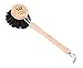 Redecker German-Made Horse Hair Bristle Dish Brush, Soft All-Purpose Scrubber for Kitchen & Household with Strong Horse Hair Bristles, 1-1/2 inch Replaceable Brush Head, Set of 2, 9-inches Long