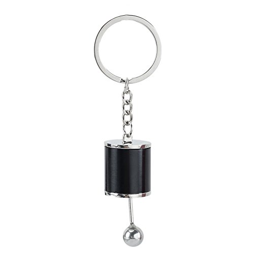 Merssavo 6-Speed Gear Shift Gearbox Shape Pendant Key Chain Ring Jewelry Stick Knob Keyring Keyfob Keychain Black