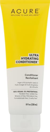 Acure Ultra Hydrating Conditioner - Deep Moisture Conditioner for Women & Men w/Dry, Damaged, Fine, Dry, Damaged, Color Treated Hair & Scalp w/Argan Oil, Vegan, Paraben Free, Sulfate Free - 8 fl oz