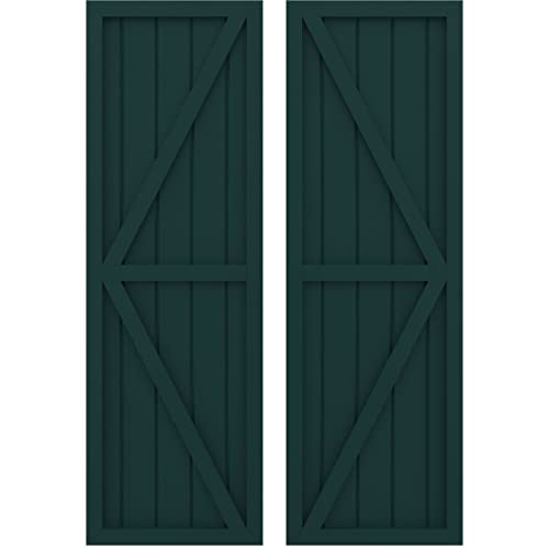Ekena Millwork ARW102BF518X72FGH Americraft Five Exterior Real Wood Two Equal P…