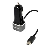 USB Type C Car Charger 27W with built in Cable - High Capacity Rapid Car charger with USB-C Cable for Samsung Galaxy S8 Plus A5 A7(2017), LG V20, LG G6, HTC U11 and Type-C Phone(USB-C Car Charger)