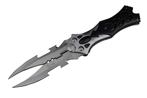 NEW ARRIVAL! 8.5" Dual Twin Blade Fantasy Cosplay Folding Pocket Knife Tactical Combat Dragon