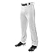 CHAMPRO Boys' Crown Open Bottom Youth Baseball Pants, White, Black Pipe, Medium
