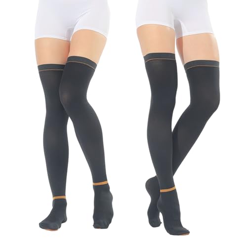 Ted Hose Compression Stockings - Anti Embolism Compression Stockings - Thigh High Compression Socks for Women and Men - 15-20 mmHg Compression Ted Hose with Inspect Toe Hole