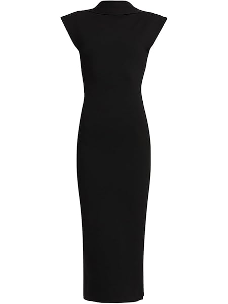 Alberta Ferretti Knit Open Cowlback Midi Dress