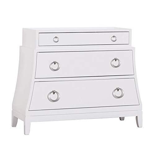 Amazon Com Home Fare Modern 3 Drawer Bombe Chest In White