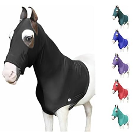 Majestic Ally Stretch Lycra Horse Hood with Zipper (Extra Large, Black) — image 1