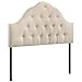 Modway Sovereign Tufted Button Linen Fabric Upholstered Queen Headboard in Ivory